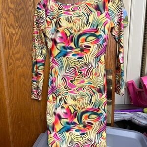 Multicolor Abstract Print Dress